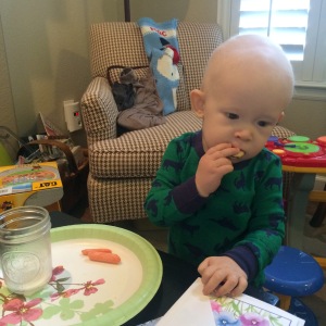 Finishing off Santa's cookies